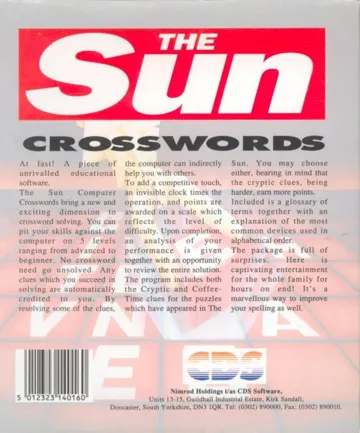 Sun Crosswords, The - Vol. 1 & 2 box cover back